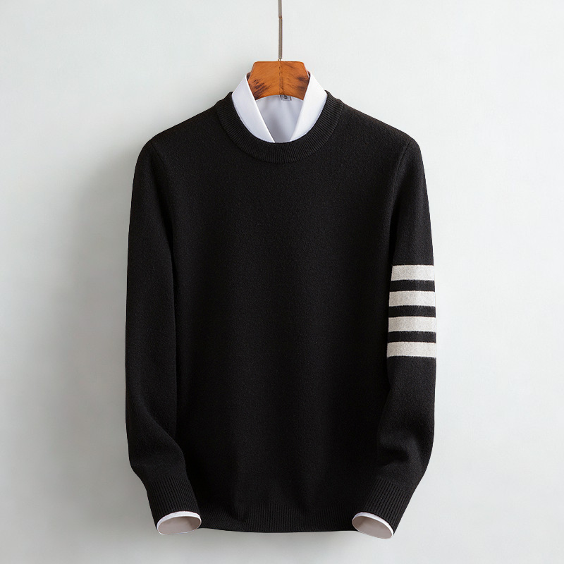 Comodo maglione pullover a righe da donna