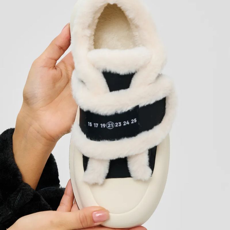 Comode scarpe slip-on invernali da donna con cinturini