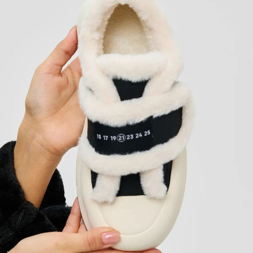 Comode scarpe slip-on invernali da donna con cinturini