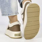 Comode scarpe slip-on invernali da donna con cinturini