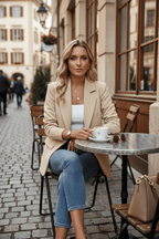 Giacca blazer sartoriale rilassata e senza sforzo da donna