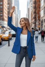 Giacca blazer sartoriale rilassata e senza sforzo da donna