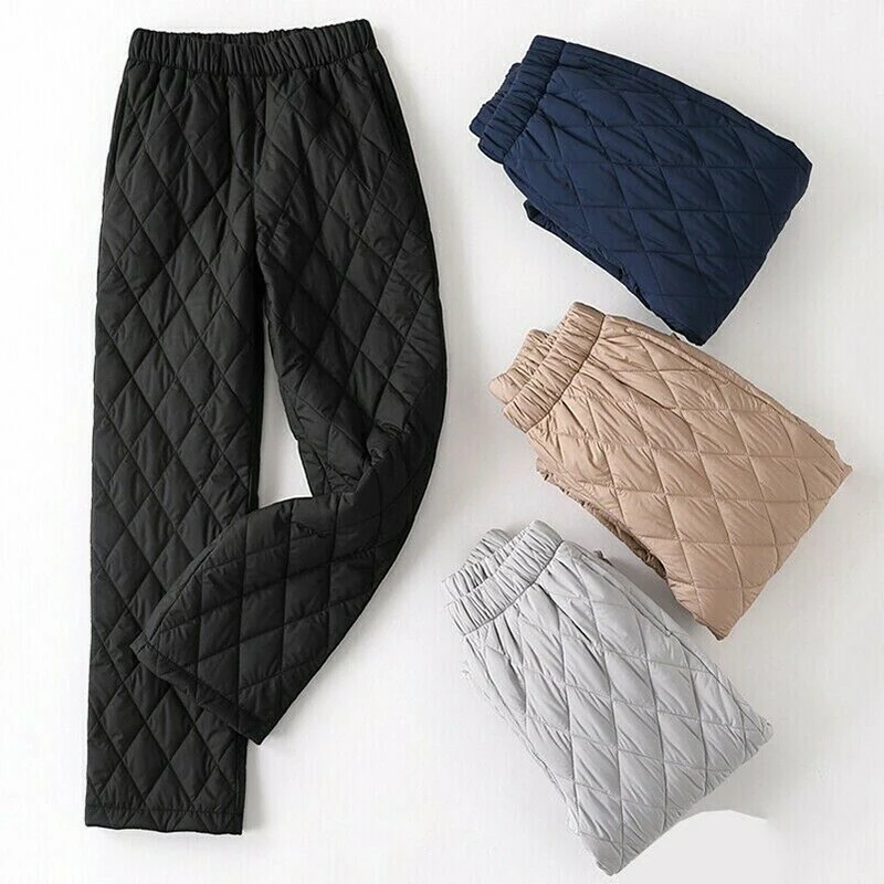 Comodi pantaloni da jogging imbottiti a vita alta da donna