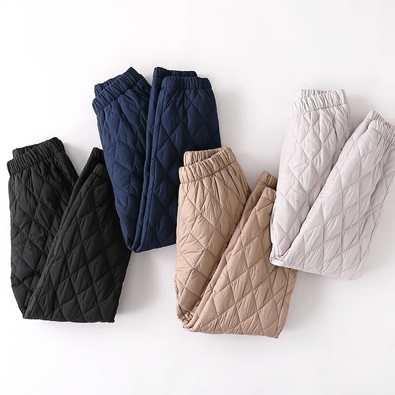 Comodi pantaloni da jogging imbottiti a vita alta da donna