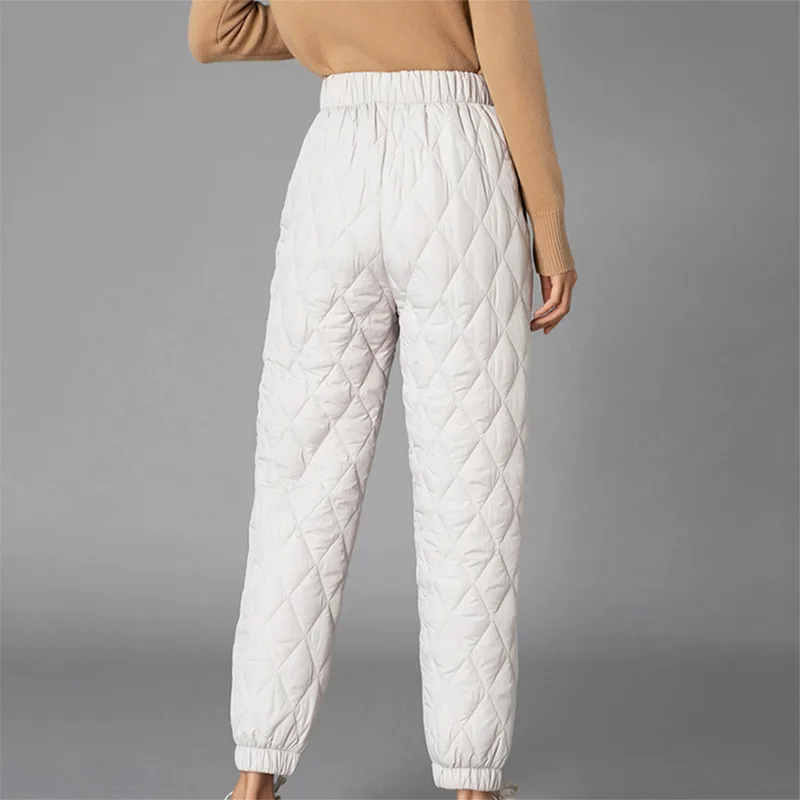 Comodi pantaloni da jogging imbottiti a vita alta da donna