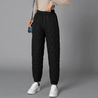 Comodi pantaloni da jogging imbottiti a vita alta da donna