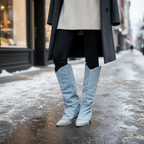 Stivali da donna stile denim al ginocchio