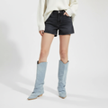 Stivali da donna stile denim al ginocchio