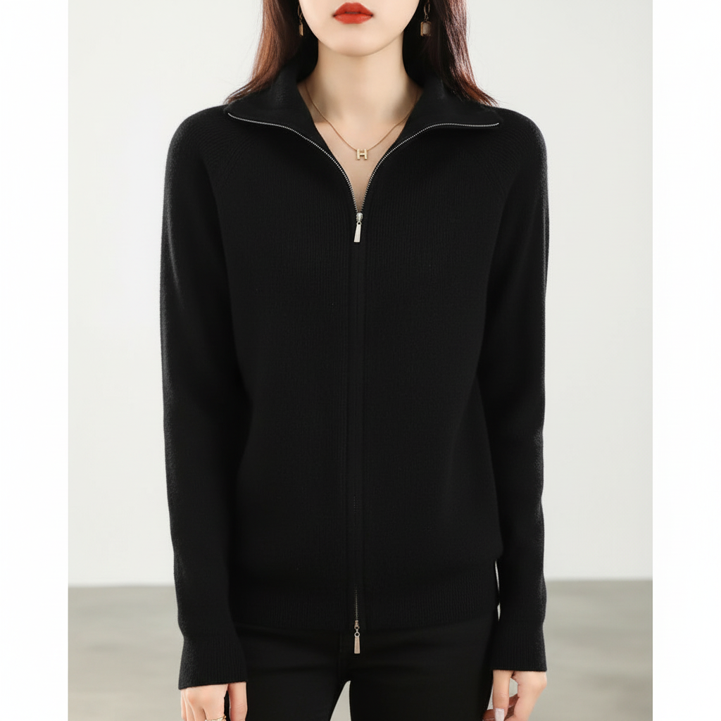Gilet in maglia da donna con doppia cerniera