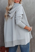 Felpa con cappuccio tunica rilassata da donna - Felpa pullover lunga e senza sforzo