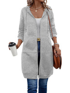 Donna | felpa con cappuccio in pile con zip rilassata