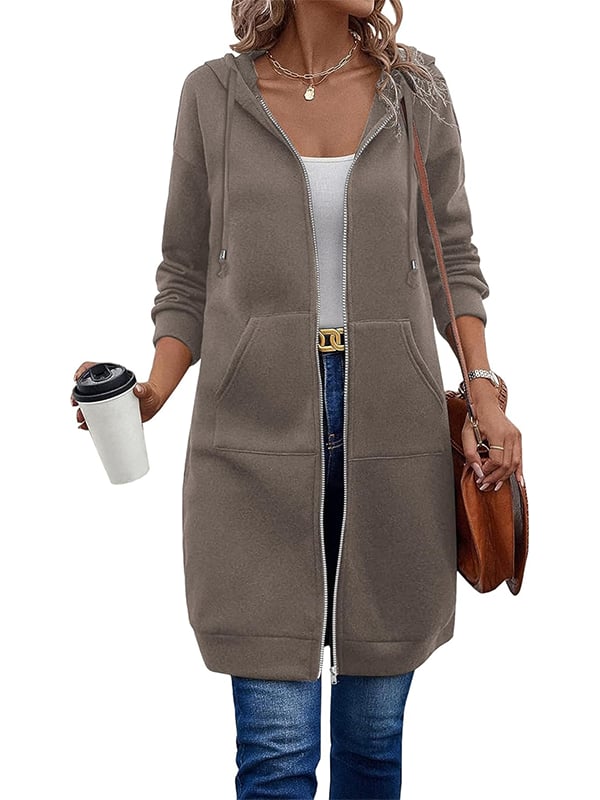 Donna | felpa con cappuccio in pile con zip rilassata