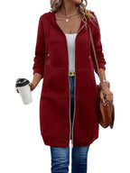 Donna | felpa con cappuccio in pile con zip rilassata