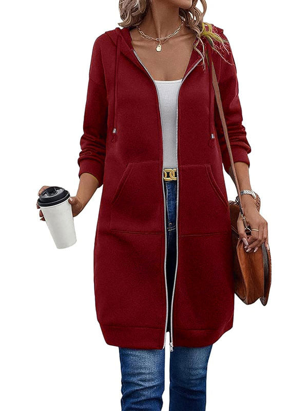 Donna | felpa con cappuccio in pile con zip rilassata