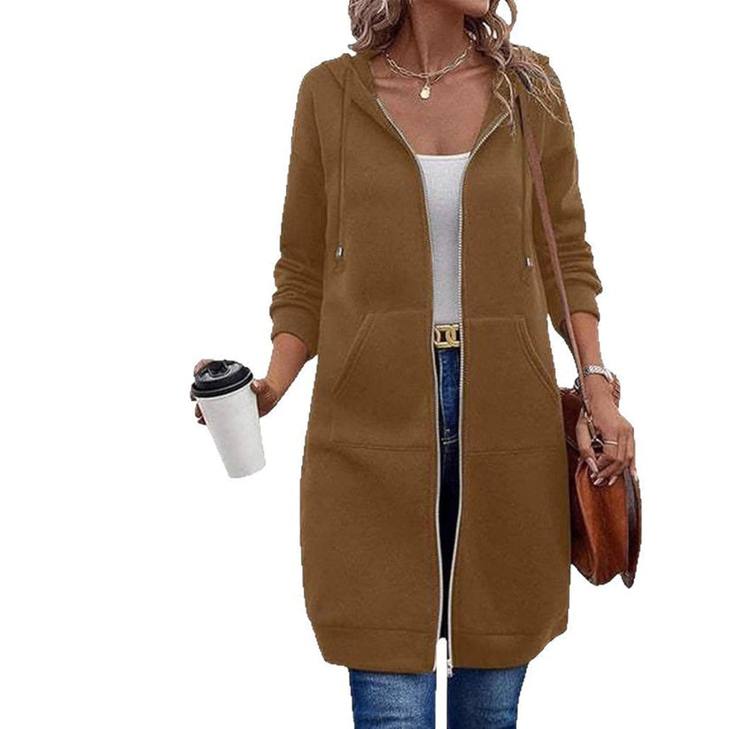 Donna | felpa con cappuccio in pile con zip rilassata