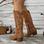 Stivali da cowboy alla moda da donna con cerniera laterale facile