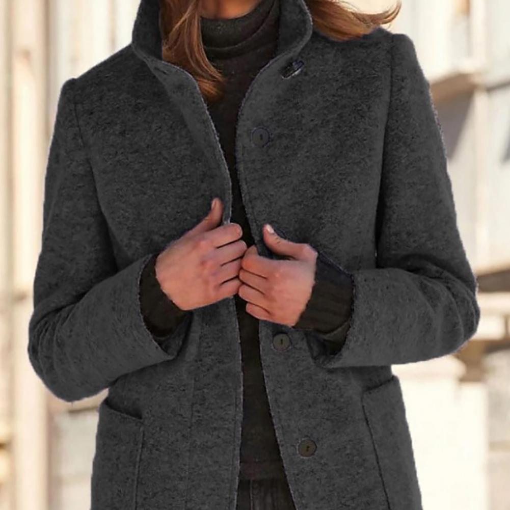 Cappotto di media lunghezza su misura da donna - Chiusura con bottoni per lavoro e tempo libero
