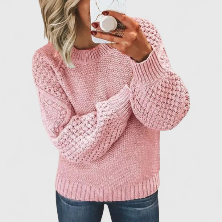 Maglione strutturato con maniche a sbuffo da donna