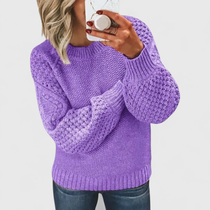 Maglione strutturato con maniche a sbuffo da donna