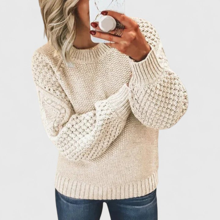 Maglione strutturato con maniche a sbuffo da donna