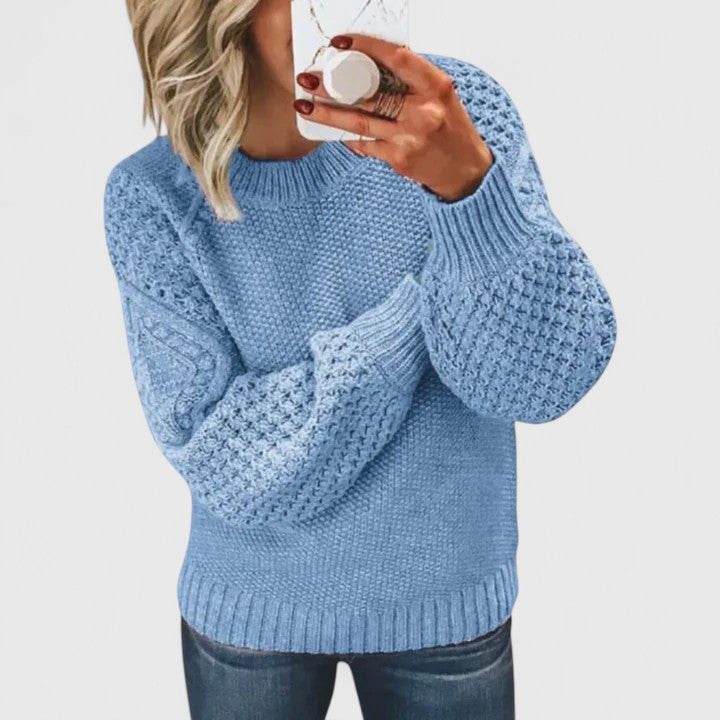 Maglione strutturato con maniche a sbuffo da donna