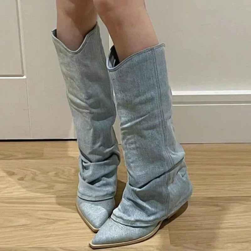 Stivali al ginocchio alla moda da donna | Presa calda e sicura