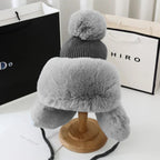 Cappello da sci invernale con paraorecchie da donna