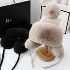 Cappello da sci invernale con paraorecchie da donna