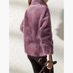 Giacca da donna con cappotto Teddy con cerniera, calda e casual