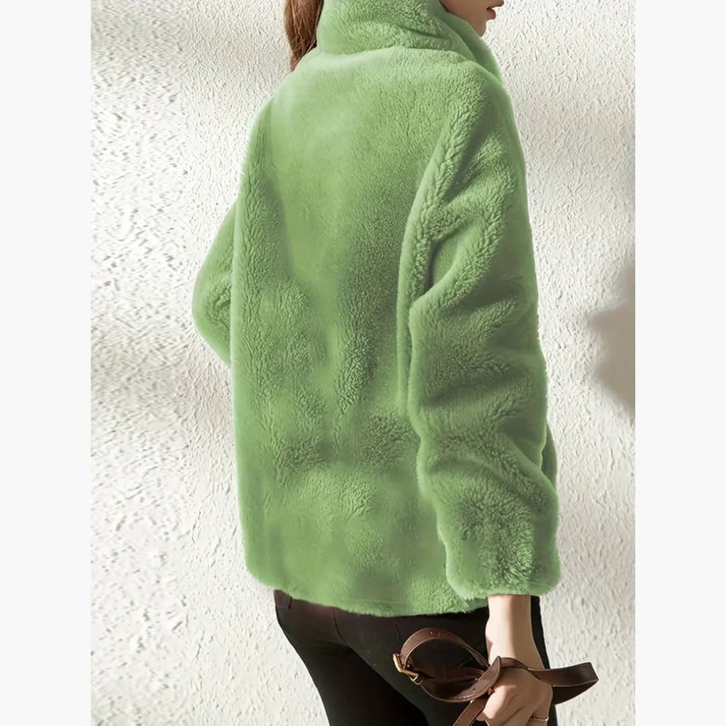 Giacca da donna con cappotto Teddy con cerniera, calda e casual