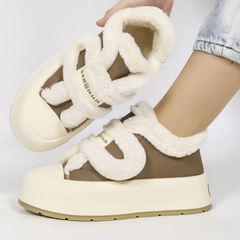 Calde scarpe slip-on invernali da donna