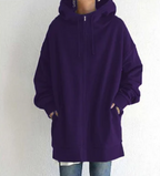 Comoda felpa con cappuccio oversize con zip da donna