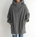 Comoda felpa con cappuccio oversize con zip da donna