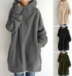 Comoda felpa con cappuccio oversize con zip da donna