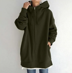 Comoda felpa con cappuccio oversize con zip da donna