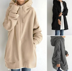 Comoda felpa con cappuccio oversize con zip da donna