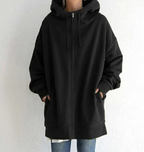 Comoda felpa con cappuccio oversize con zip da donna