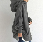 Comoda felpa con cappuccio oversize con zip da donna