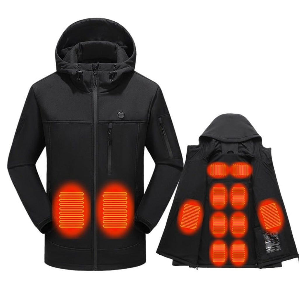Giacca riscaldata da donna con cappuccio Softshell con zip intera Cavo di alimentazione USB regolabile