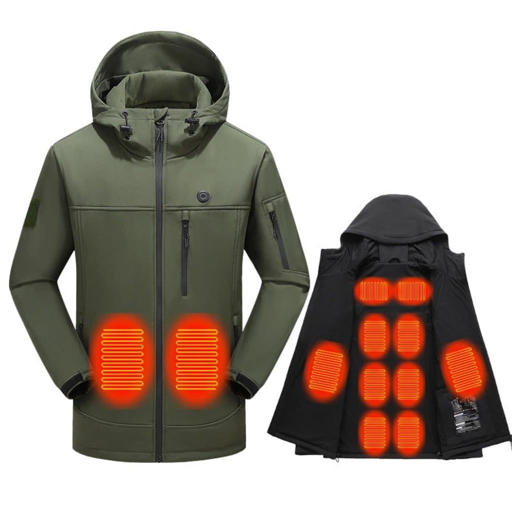 Giacca riscaldata da donna con cappuccio Softshell con zip intera Cavo di alimentazione USB regolabile
