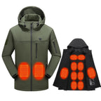 Giacca riscaldata da donna con cappuccio Softshell con zip intera Cavo di alimentazione USB regolabile