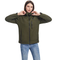 Giacca riscaldata da donna con cappuccio Softshell con zip intera Cavo di alimentazione USB regolabile