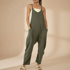 Damen Jumpsuit Einfarbig Complessivo Langarm Freizeit