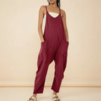 Damen Jumpsuit Einfarbig Complessivo Langarm Freizeit