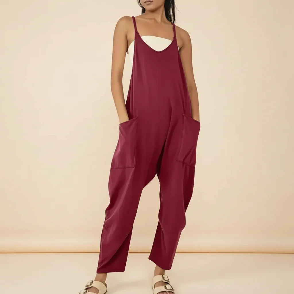 Damen Jumpsuit Einfarbig Complessivo Langarm Freizeit
