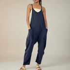 Damen Jumpsuit Einfarbig Complessivo Langarm Freizeit