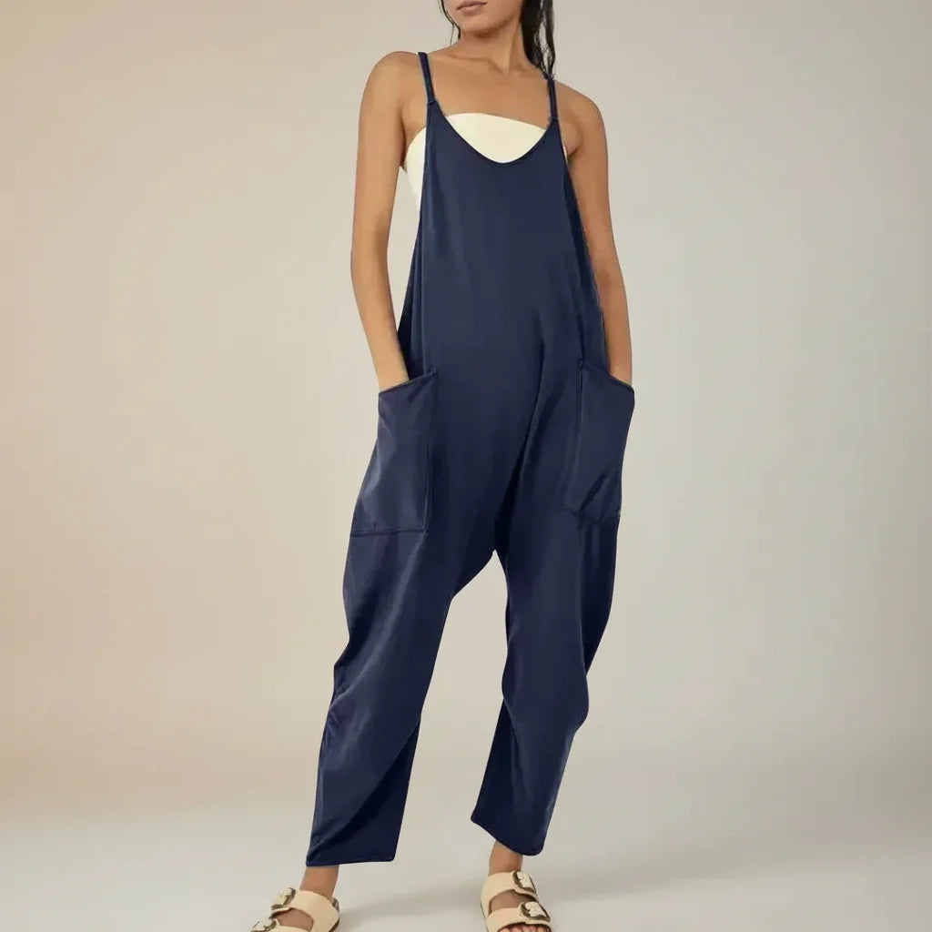 Damen Jumpsuit Einfarbig Complessivo Langarm Freizeit