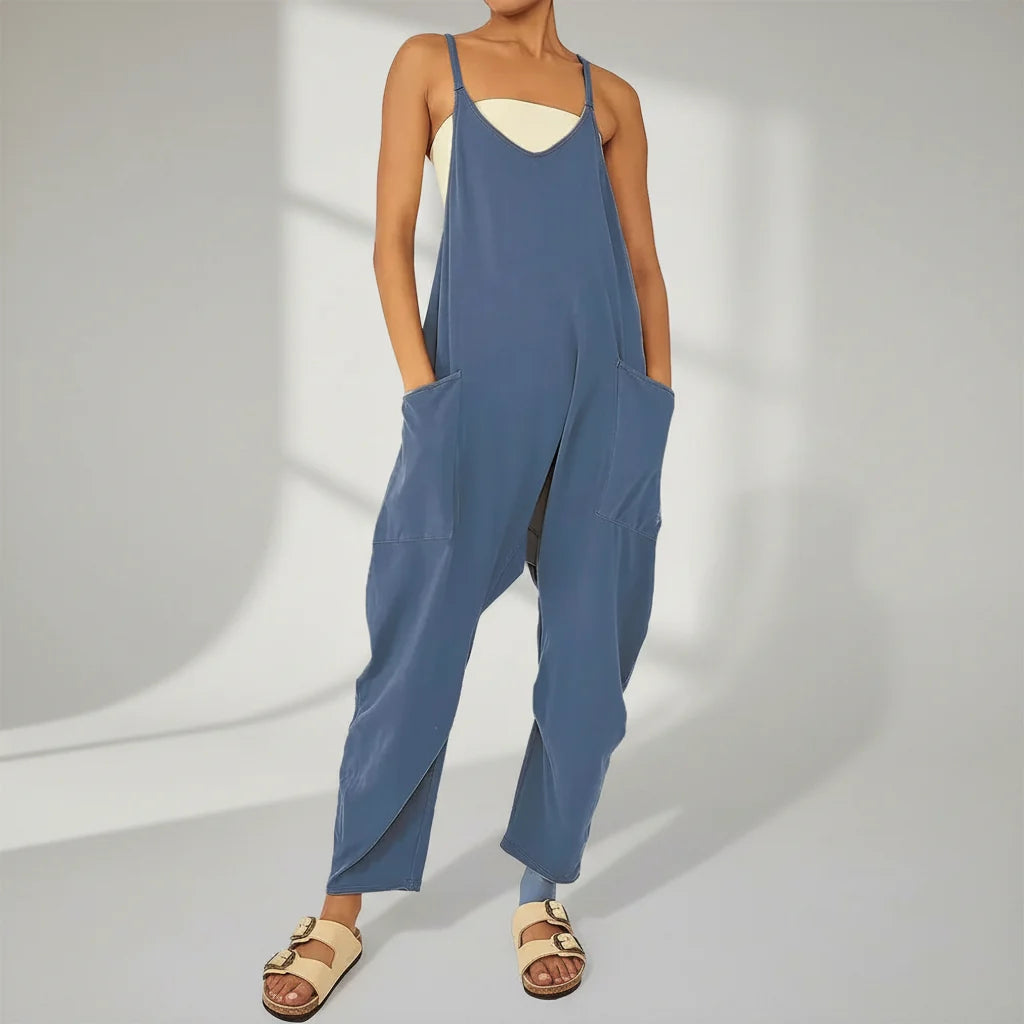 Damen Jumpsuit Einfarbig Complessivo Langarm Freizeit
