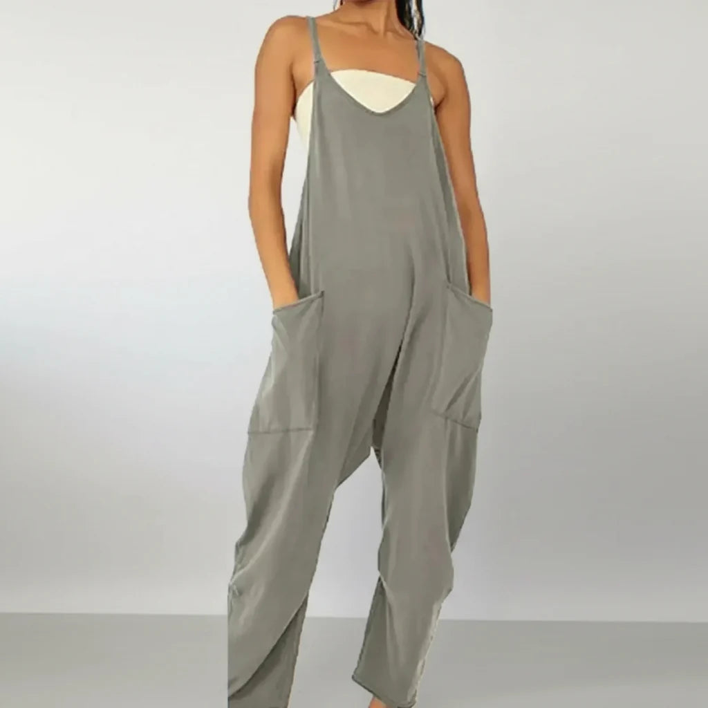Damen Jumpsuit Einfarbig Complessivo Langarm Freizeit