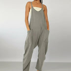 Damen Jumpsuit Einfarbig Complessivo Langarm Freizeit